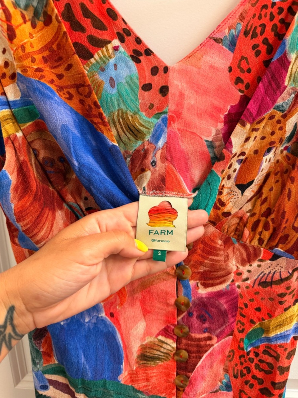 Farm Rio Animal Collage Midi Dress - Picture 7 of 12